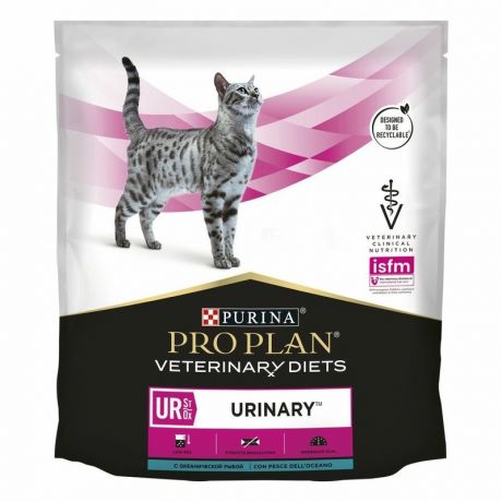 PRO PLAN Pro Plan Veterinary Diets UR Urinary сухой полнорационный диетический корм для взрослых кошек при болезни нижних отделов мочевыводящих путей, c океанической рыбой - 350 г
