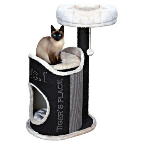 TRIXIE Trixie Домик для кошки Susana, искуственная замша/плюш, чёрный, 90 см