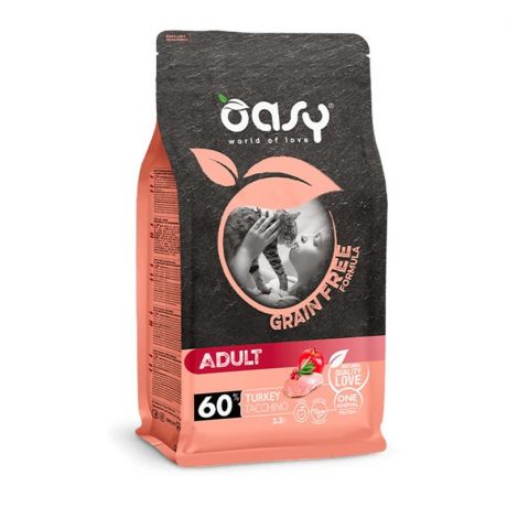 OASY Oasy Dry Cat Grain Free Adult Turkey сухой корм для взрослых кошек беззерновой с индейкой