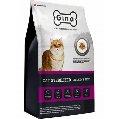 Gina Gina Cat Sterilized сухой корм для стерилизованных кошек, с курицей и рисом - 3 кг