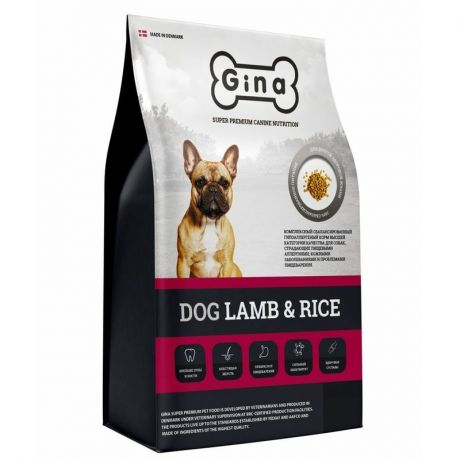 Gina Gina Dog гипоаллергенный сухой корм для взрослых собак, с ягненком и рисом
