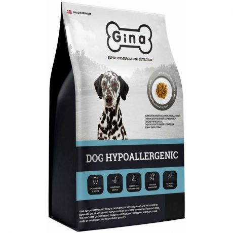 Gina Gina Dog Hypoallergenic гипоаллергенный сухой корм для взрослых собак, с индейкой, уткой и тунцом - 3 кг