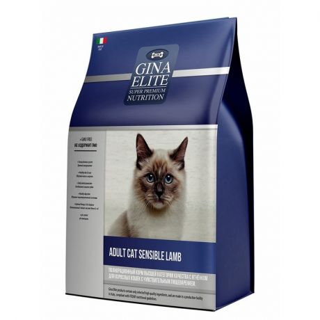 Gina Gina Elit Cat Sensible корм для кошек с чувствительным пищеварением с ягненком и курицей - 1 кг