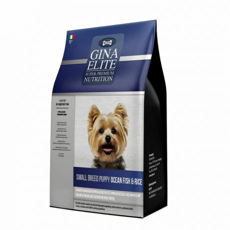 Gina Gina Elit Small Breed Puppy корм для щенков, беременных и кормящих сук мелких пород с океанической рыбой и рисом - 1 кг