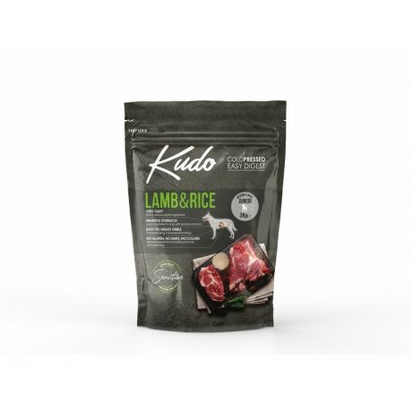 Kudo Kudo Lamb & Rice Medium & Maxi Junior сухой корм для щенков средних и крупных пород с чувствительным пищеварением, с ягненком и рисом - 3 кг
