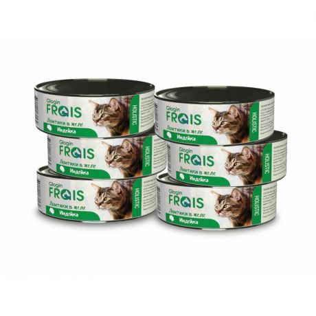 FRAIS Frais Glogin Holistic полнорационный влажный корм для кошек, с индейкой, ломтики в желе, в консервах - 100 г