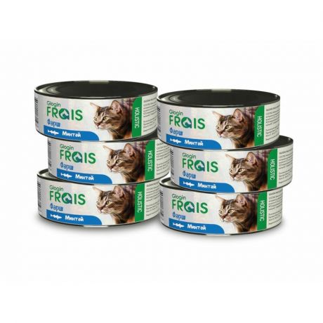 FRAIS Frais Glogin Holistic полнорационный влажный корм для кошек, фарш с минтаем, в консервах - 100 г