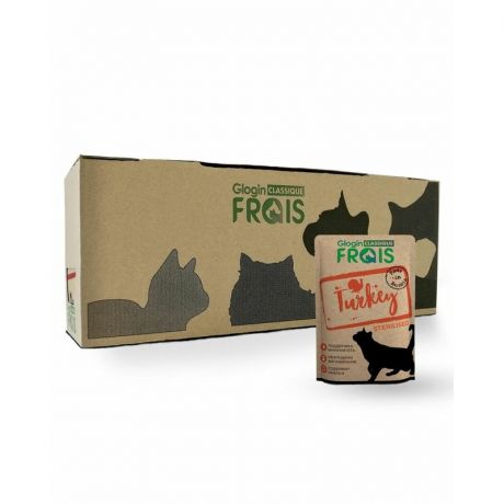 FRAIS Frais Classique влажный корм для стерилизованных кошек, с индейкой, кусочки в соусе, в паучах - 85 г