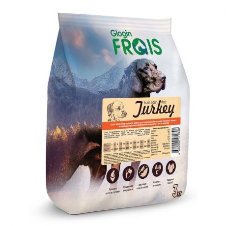 FRAIS Frais Signature сухой корм для собак средних и крупных пород с нормальной активностью, с индейкой - 3 кг