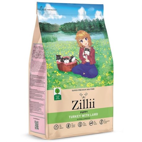 ZILLII Zillii Puppy сухой корм для щенков всех пород с индейкой и ягнёнком - 3 кг