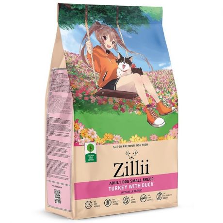 ZILLII Zillii Adult Dog Small Breed сухой корм для взрослых собак мелких пород с индейкой и уткой - 800 г