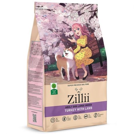 ZILLII Zillii Adult Dog Large Breed сухой корм для взрослых собак крупных пород с индейкой и ягнёнком - 3кг