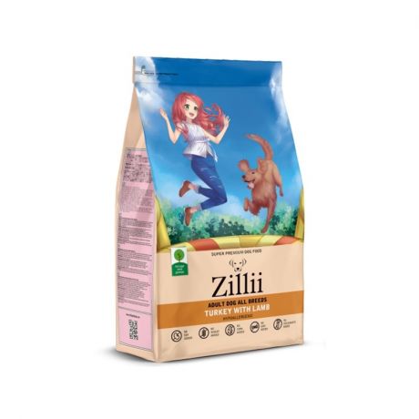ZILLII Zillii Adult Dog сухой корм для взрослых собак всех пород с индейкой и ягнёнком - 3 кг