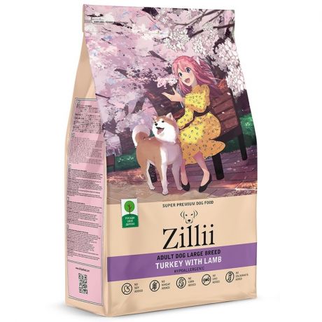 ZILLII Zillii Adult Dog Large Breed сухой корм для взрослых собак крупных пород с индейкой и ягнёнком