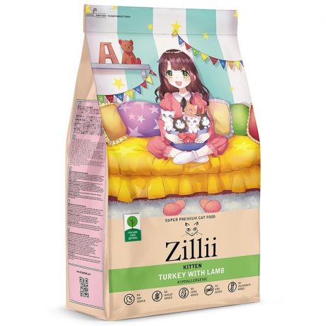 ZILLII Zillii Kitten сухой корм для котят с индейкой и ягнёнком - 400 г