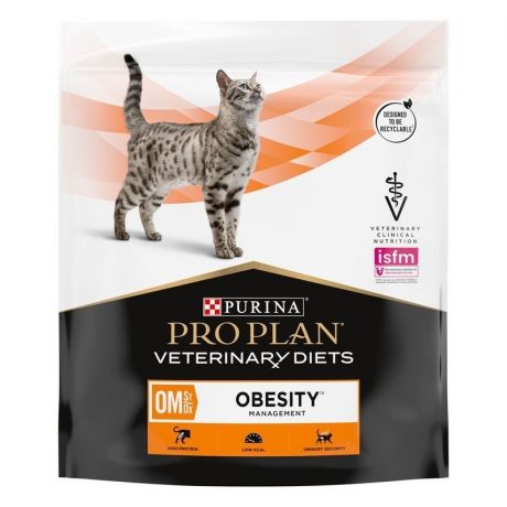 PRO PLAN Pro Plan Veterinary Diets OM St/Ox Obesity Management полнорационный сухой корм для кошек, диетический, для снижения избыточной массы тела - 350 г