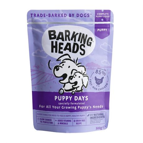 BARKING HEADS Влажный корм Barking Heads Puppy Days для щенков с курицей - 0,300 кг
