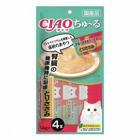 Inaba Inaba Ciao Churu лакомство-пюре для взрослых кошек, для профилактики заболеваний почек, с куриным филе - 14 г, 4 шт