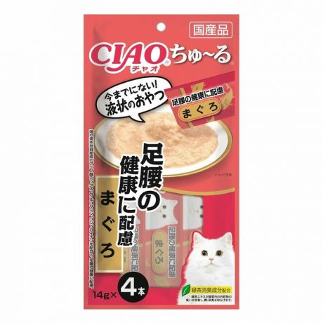 Inaba Inaba Ciao Churu лакомство-пюре для взрослых кошек, для укрепления костей и суставов, с тунцом магуро - 14 г, 4 шт