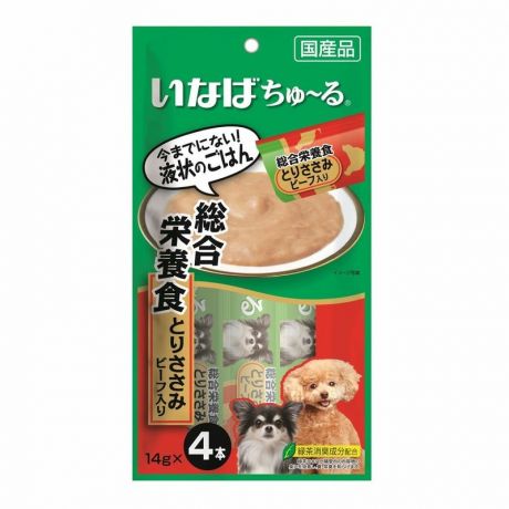 Inaba Inaba Churu лакомство-пюре для взрослых собак всех пород, для повышения аппетита, с куриным филе и говядиной - 14 г, 4 шт