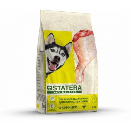 Statera Statera полнорационный сухой корм для собак, с курицей - 3 кг