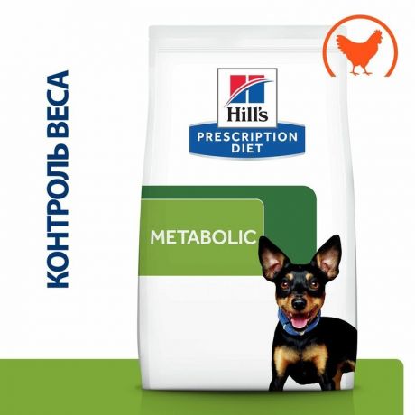 Hills Hills Prescription Diet Metabolic Mini сухой корм для взрослых собак мелких пород для коррекции веса, с курицей - 3 кг