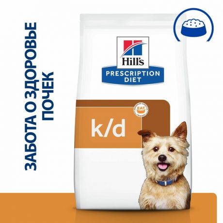 Hills Hills Prescription Diet K/D сухой корм для взрослых собак всех пород при заболеваниях почек, оригинальный - 12 кг