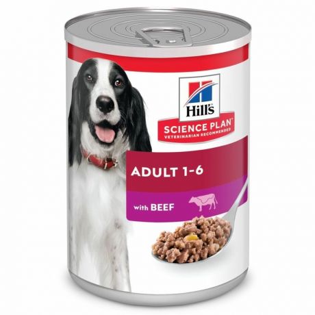 Hills Hills Science Plan влажный корм для взрослых собак всех пород, с говядиной, в консервах - 370 г