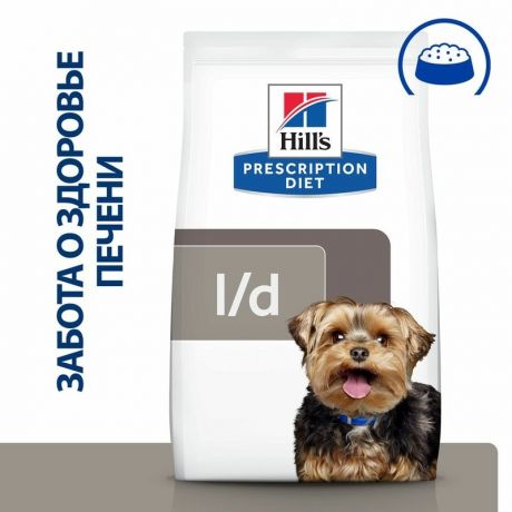 Hills Hills Prescription Diet L/D сухой корм для взрослых собак всех пород при заболеваниях печени, с курицей - 4 кг