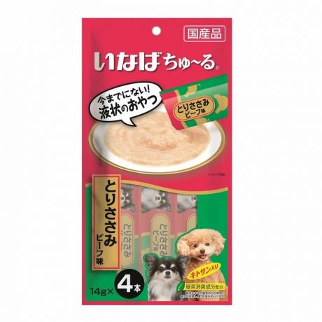 Inaba Inaba Churu лакомство-пюре для взрослых собак всех пород, с куриным филе со вкусом говядины - 14 г, 4 шт