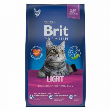 Brit Brit Premium Cat Light сухой корм для взрослых кошек с избыточным весом с курицей - 800 г