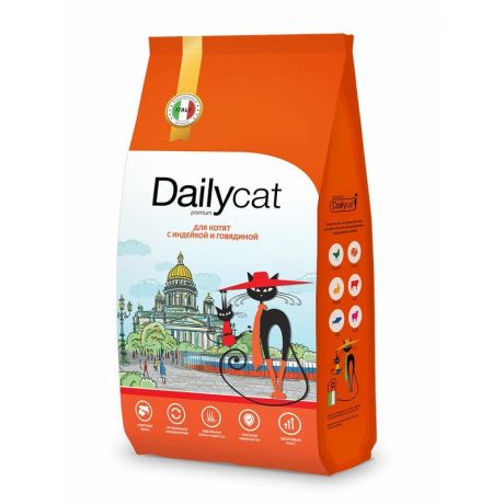 Dailycat Dailycat Casual Line сухой корм для котят, с индейкой и говядиной - 400 г