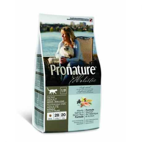 Pronature Pronature Holistic сухой корм для кошек для кожи и шерсти, лосось с рисом - 340 г