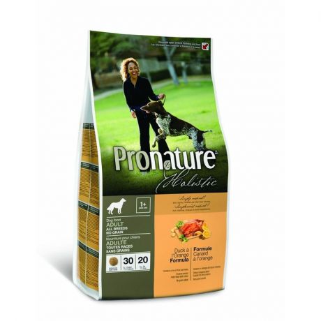 Pronature Pronature Holistic сухой корм для собак беззерновой, утка с апельсином