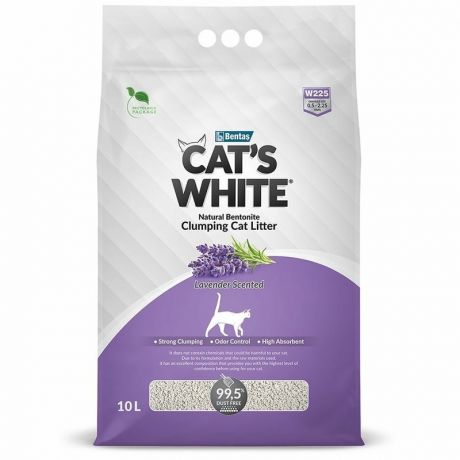 Cats White Cats White Lavender наполнитель для кошачьего туалета комкующийся с нежным ароматом лаванды