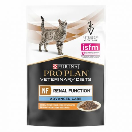 PRO PLAN Pro Plan Veterinary Diets NF Renal Function Advanced Care полнорационный влажный корм для кошек для поддержания функции почек на поздней стадии хронической почечной недостаточности диетический, с курицей - 85 г