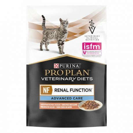PRO PLAN Pro Plan Veterinary Diets NF Renal Function Advanced Care полнорационный влажный корм для кошек для поддержания функции почек на поздней стадии хронической почечной недостаточности диетический, с лососем - 85 г