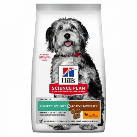 Hills Hills Science Plan сухой корм для собак средних пород для снижения веса и поддержания подвижности, с курицей, 12 кг
