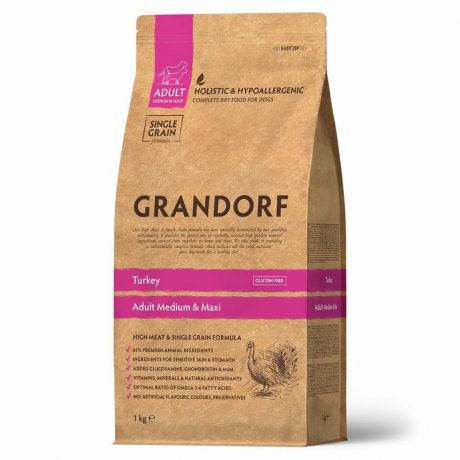 Grandorf Grandorf сухой корм для собак средних и крупных пород, с индейкой - 1 кг