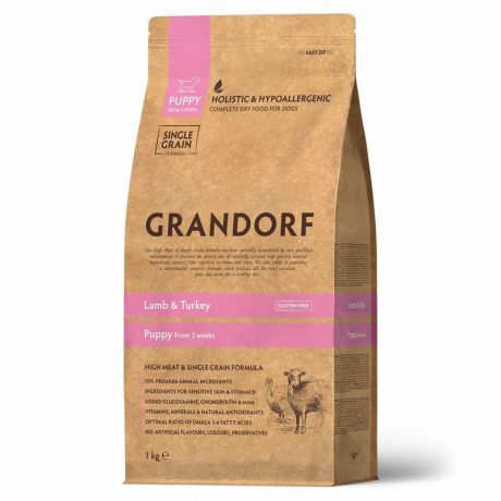 Grandorf Grandorf сухой корм для щенков всех пород, с ягненком и индейкой - 1 кг