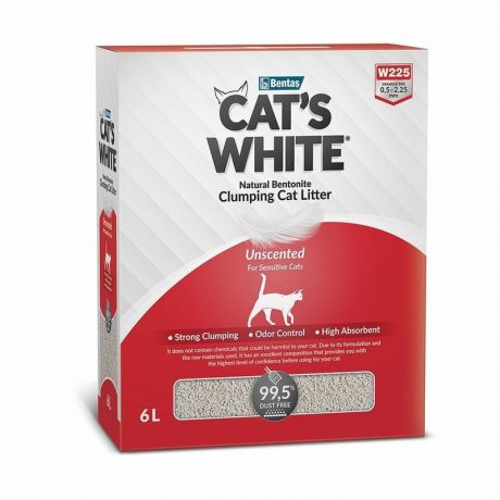 Cats White Cats White BOX Natural наполнитель для кошек, комкующийся, натуральный, без ароматизатора - 6 л