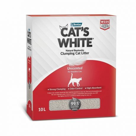 Cats White Cats White BOX Natural наполнитель для кошек, комкующийся, натуральный, без ароматизатора - 10 л