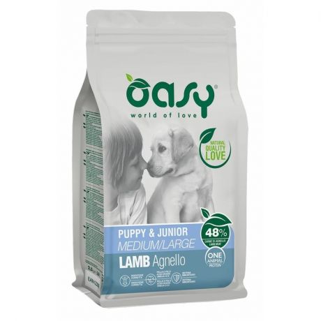 OASY Oasy Dry OAP Puppy & Junior Medium / Large Breed Professional Монопротеин сухой корм для щенков и юниоров средних и крупных пород с ягненком