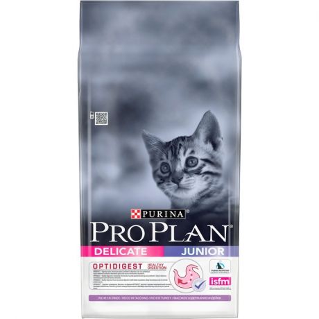 PRO PLAN Pro Plan Delicate сухой корм для котят с чувствительным пищеварением, с высоким содержанием индейки - 3 кг