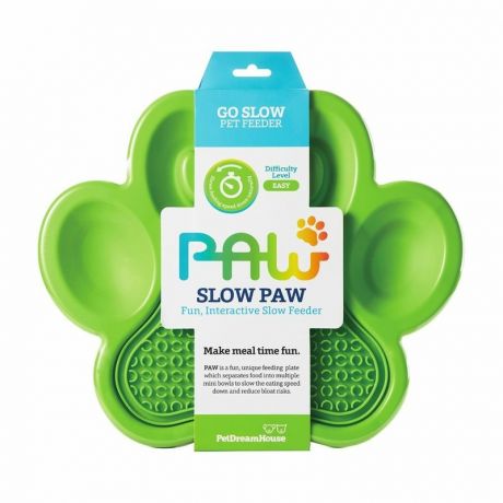 PetDreamHouse PetDreamHouse Paw 2 in 1 Slow Feeder & Lick Pad Green Easy Миска для медленного кормления 2 в 1, зеленая - 3,2 л