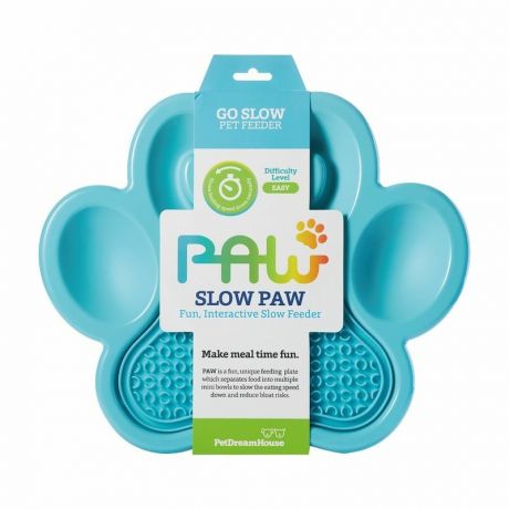 PetDreamHouse PetDreamHouse Paw 2 in 1 Slow Feeder & Lick Pad Blue Easy Миска для медленного кормления 2 в 1, синяя - 3,2 л