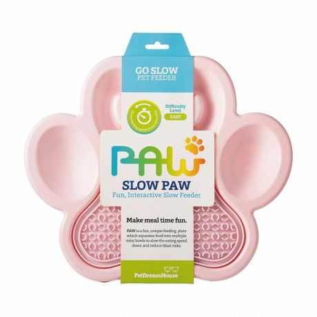 PetDreamHouse PetDreamHouse Paw 2 in 1 Slow Feeder & Lick Pad Baby Pink Easy Миска для медленного кормления 2 в 1, розовая - 3,2 л