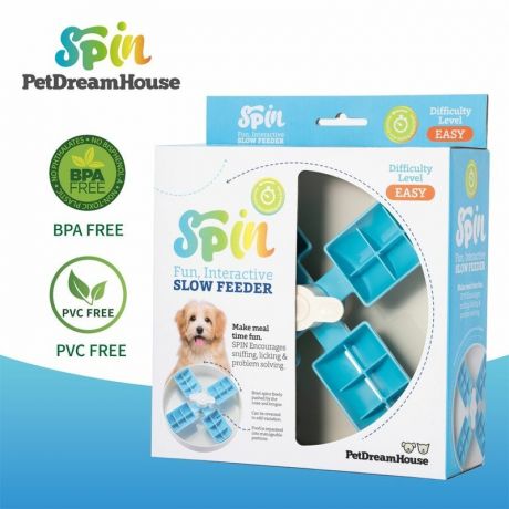 PetDreamHouse PetDreamHouse Spin Interactive Feeder Windmill Blue Easy Интерактивная Система Кормления Спин - Ветряная Мельница - 5,7 л