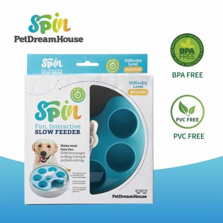 PetDreamHouse PetDreamHouse Spin Interactive Feeder Palette Blue Medium Интерактивная Система Кормления Спин - Палитра, синяя - 5,7 л