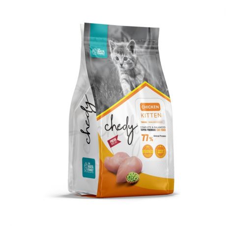 CHEDY Chedy Kitten полнорационный сухой корм для котят, кормящих и беременных кошек с курицей - 1,5 кг